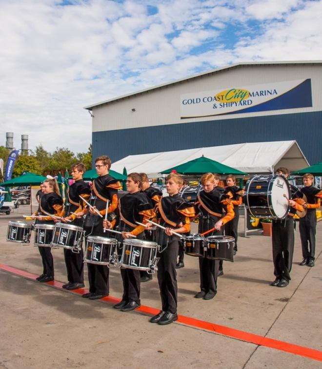 The Saint Stephens Drumline Band add to the Expo X Factor © Gold Coast International Marine Expo